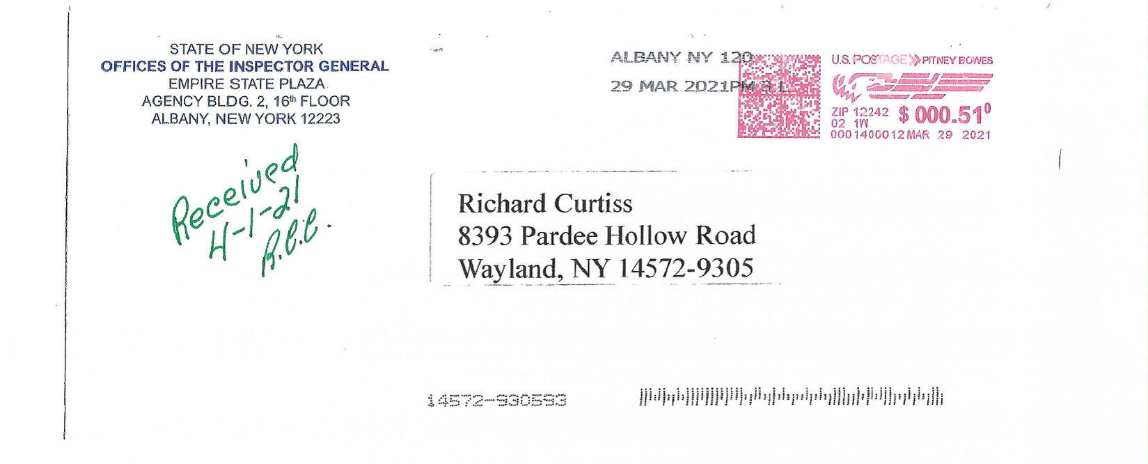 Office of Inspector General Letter