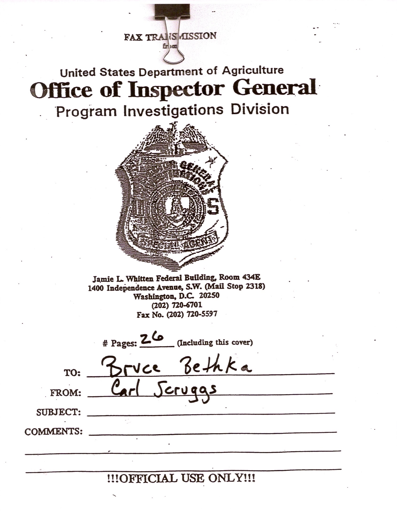 Office of Inspector General Investigation